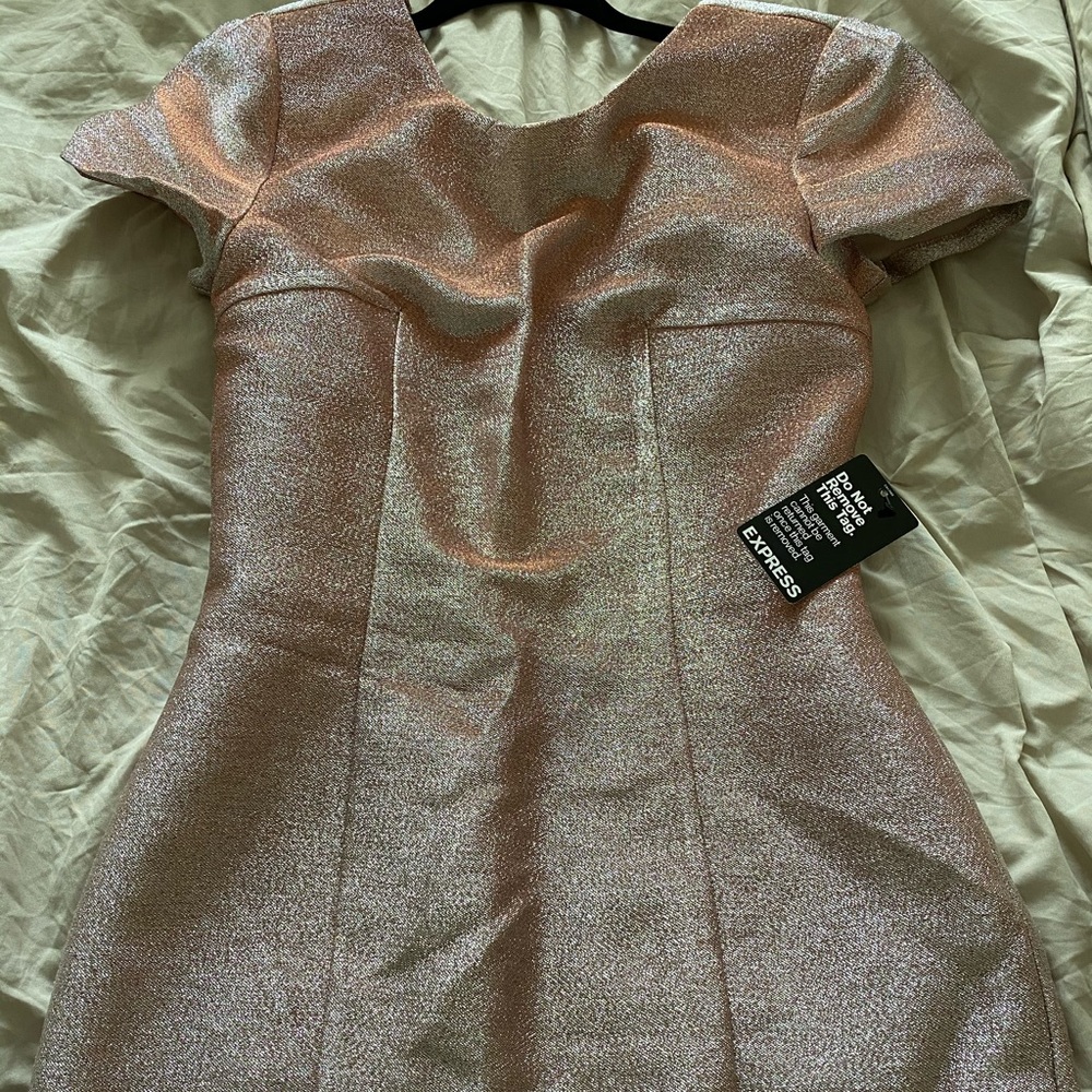Rose gold/ silver mingled mini dress